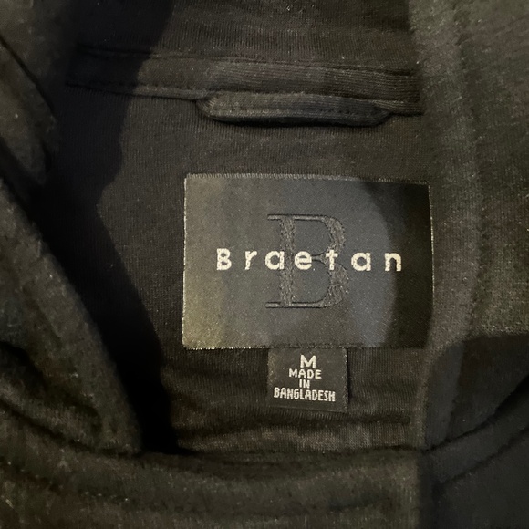 Braetan Womens Medium Cotton Blend Black pea Coat with Tie - Picture 4 of 10